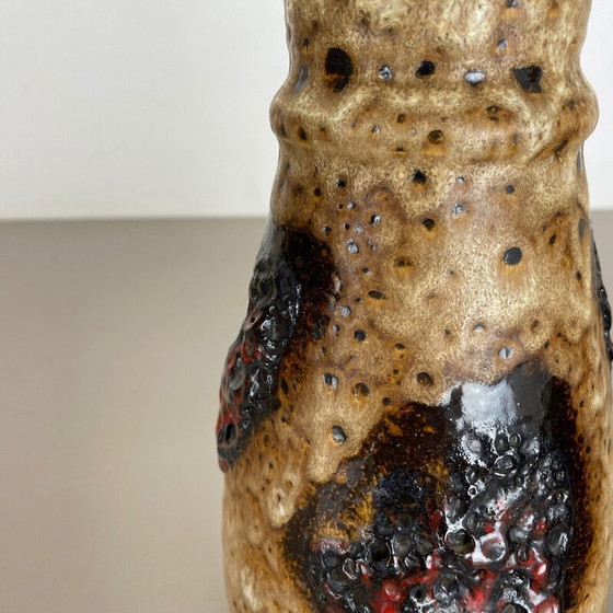 Image 1 of Paar mehrfarbige Vasen aus fetter Lava Op Art von Bay Ceramics, Deutschland 1970er