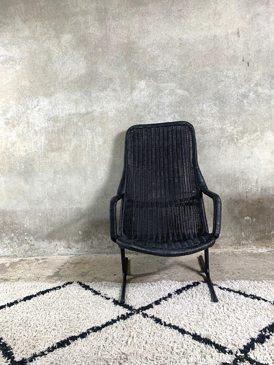 Image 1 of Rattan Modell 514 C Lounge Chair von Dirk Van Sliedregt für Gebroeders Jonkers Noordwolde, 1960'S
