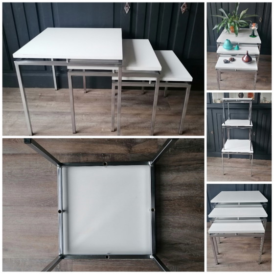 Image 1 of 3x Vintage nestig Tische mimi set