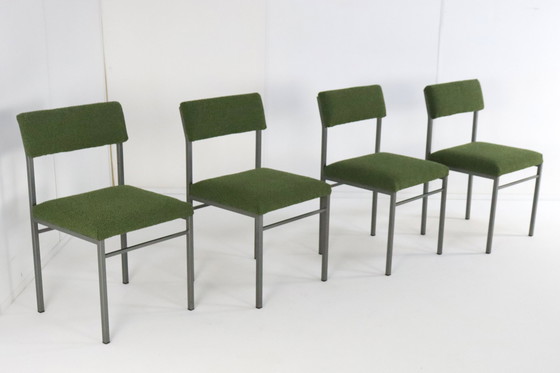 Image 1 of 4X Esszimmerstuhl 'Traunraut' neu gepolstert Vintage