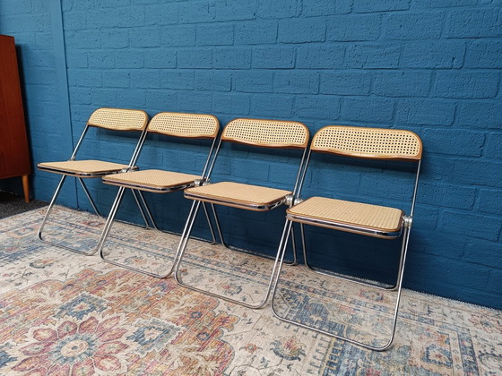 Image 1 of 4x Vintage Plia Gurtbandstühle