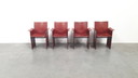 4x Matteo Grassi Korium cognac Sattelleder Tito Agnoli Italien 70s