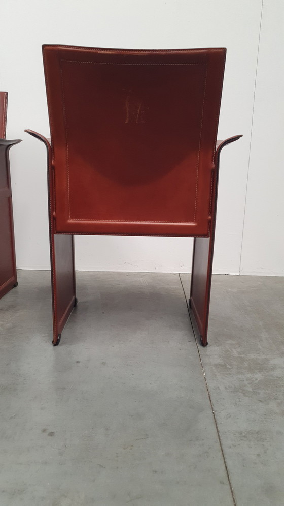 Image 1 of 4x Matteo Grassi Korium cognac Sattelleder Tito Agnoli Italien 70s