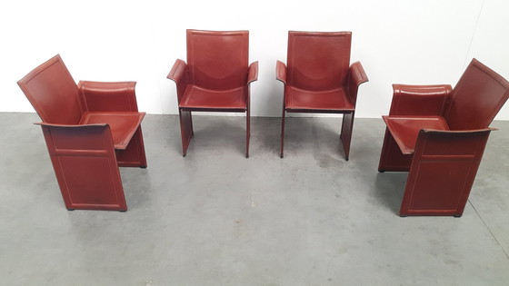 Image 1 of 4x Matteo Grassi Korium cognac Sattelleder Tito Agnoli Italien 70s