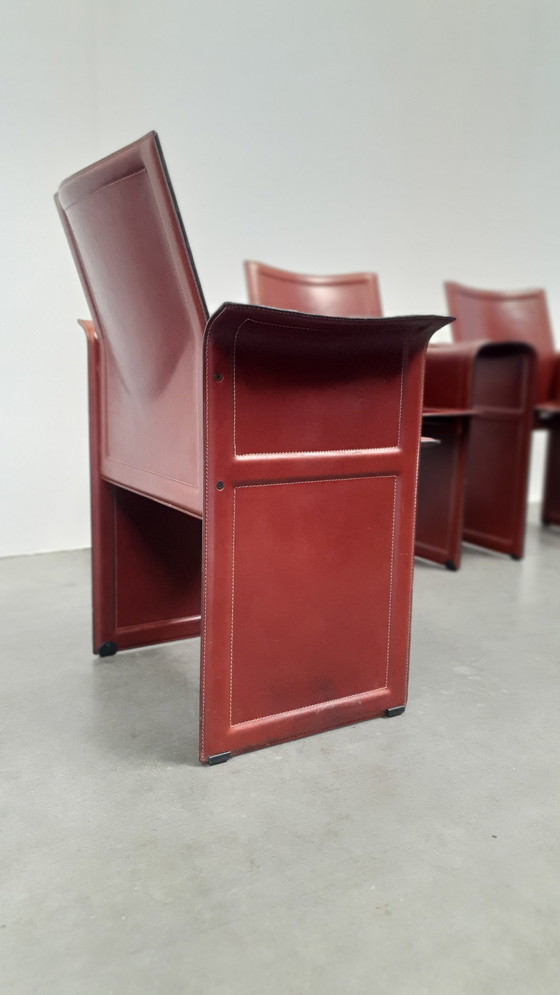 Image 1 of 4x Matteo Grassi Korium cognac Sattelleder Tito Agnoli Italien 70s