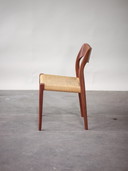 4x N.O. Møller Esszimmerstühle 71 papercord teak