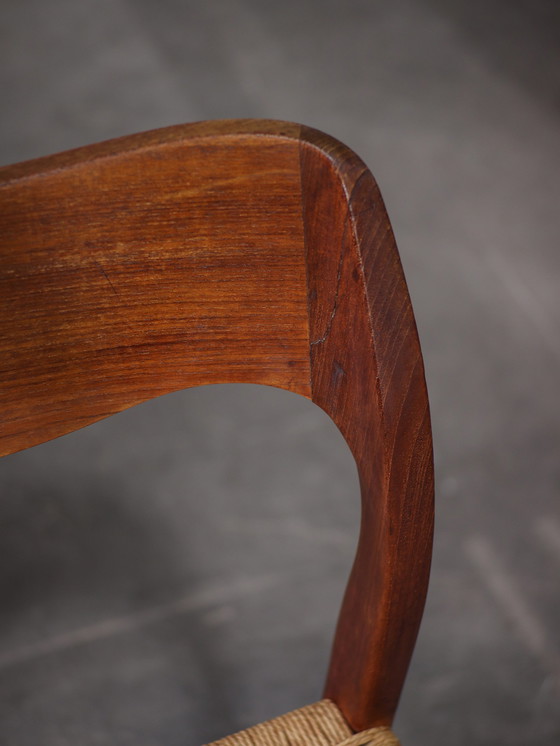 Image 1 of 4x N.O. Møller Esszimmerstühle 71 papercord teak