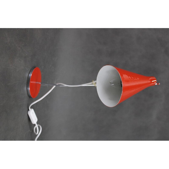 Image 1 of Rote Schreibtischlampe von Josef Hurka für Lidokov, Tschechoslowakei 1960er Jahre