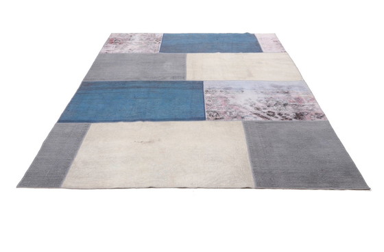 Image 1 of Gefärbter Patchwork-Perserteppich Zeitgenössisches Design - Modern Home Decor