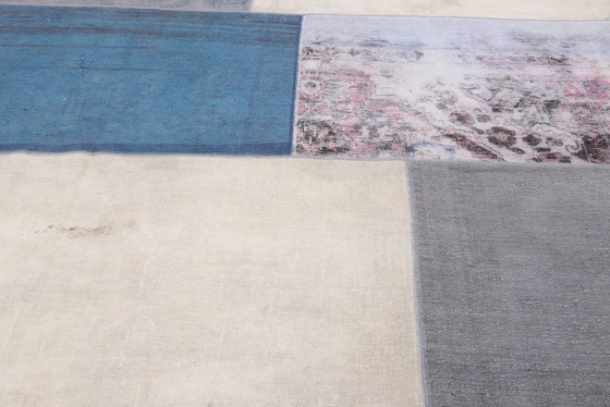 Image 1 of Gefärbter Patchwork-Perserteppich Zeitgenössisches Design - Modern Home Decor