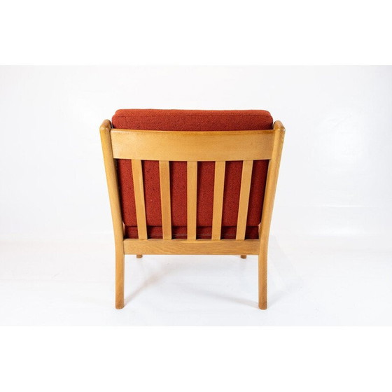 Image 1 of Vintage-Sessel aus roter Wolle und Eiche von Hans J. Wegner bei Getama 1960