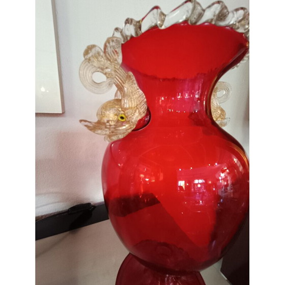 Image 1 of Vintage-Vase mit Delphinköpfen von Venir, Italien 1960
