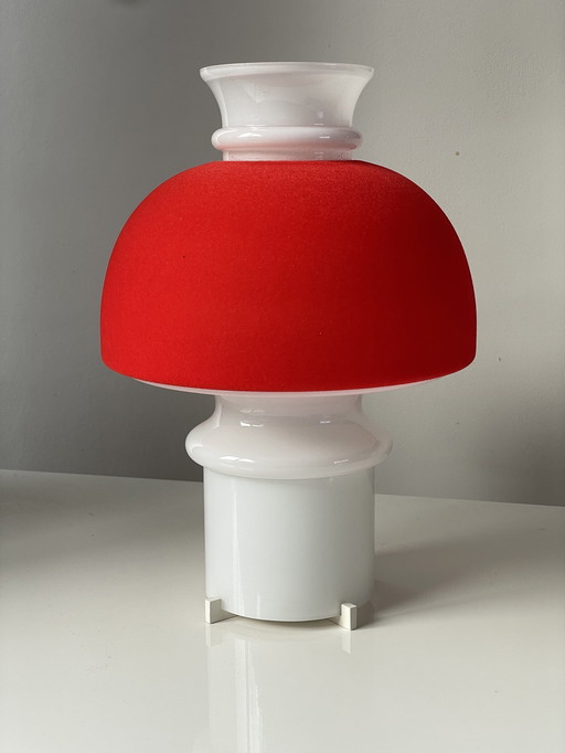 Vintage Glashütte Limburg 6018 Pilz Tischlampe