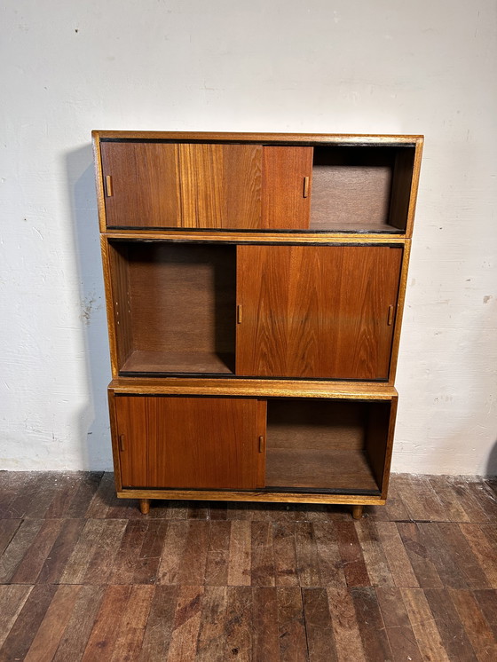 Image 1 of Stapelbares Bücherregal aus Teakholz im Retro-Stil aus der Mid century