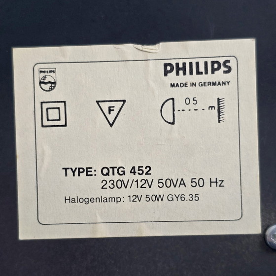 Image 1 of Seltene Vintage Philips Qtg-452 Verstellbare Halogen-Schreibtischlampe - Deutschland, 1980S.