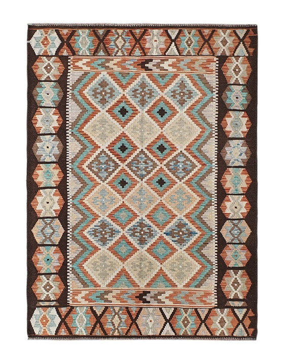 Image 1 of Handgewebter Afghan Kelim Aus Wolle – 179 X 130 Cm - Neu