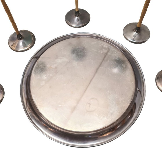 Image 1 of Versilbertes Likörset mit Fuß, 1950er Jahre