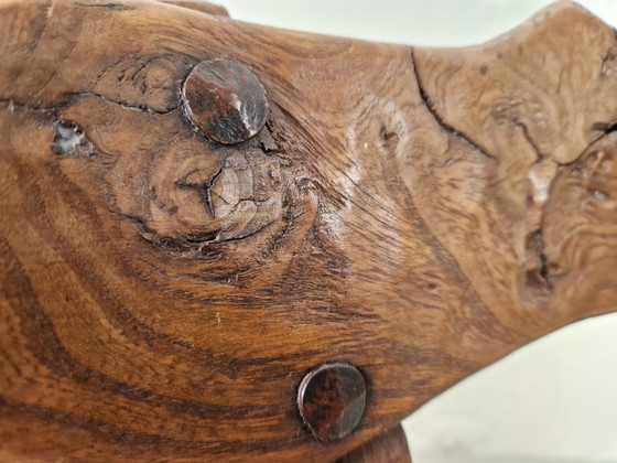 Image 1 of Rustikaler französischer Eichenstuhl im Alexander-Noll-Stil, 1950er Jahre