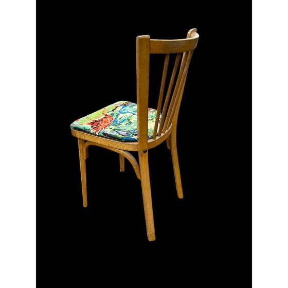 Image 1 of Vintage baumann stuhl neu gepolstert in flamingo, 1950