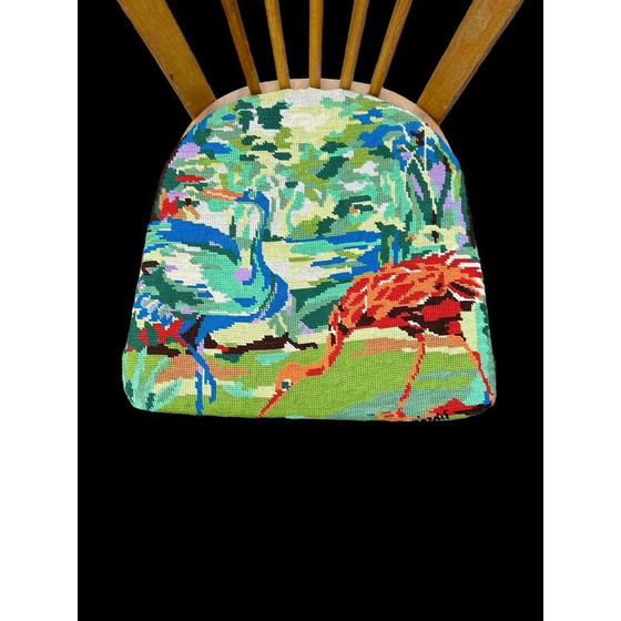 Image 1 of Vintage baumann stuhl neu gepolstert in flamingo, 1950