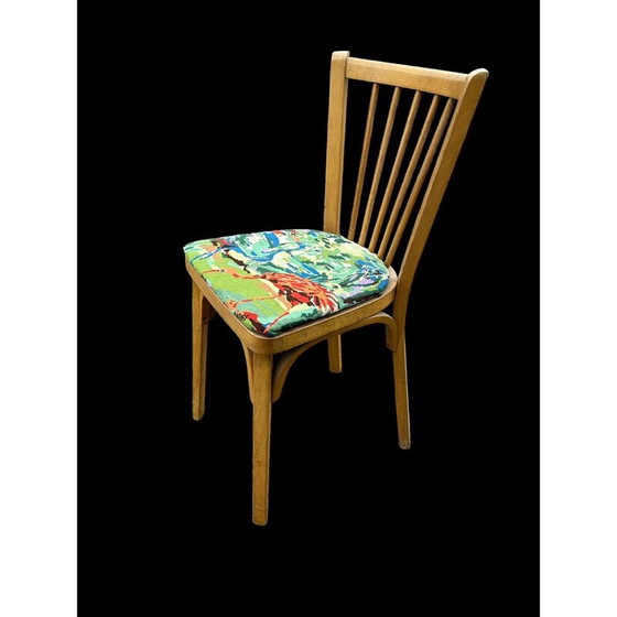 Image 1 of Vintage baumann stuhl neu gepolstert in flamingo, 1950