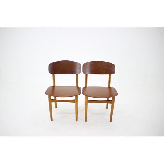 Image 1 of 6 Esszimmerstühle Modell 122 aus Eiche und Teakholz von Børge Mogensen für Søborg Møbelfabric, Dänemark