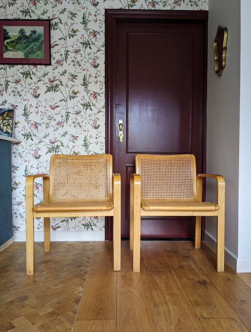 2X Webbing Design Stuhl Olivo Pietro, Italien, 1970