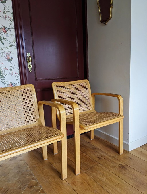 2X Webbing Design Stuhl Olivo Pietro, Italien, 1970