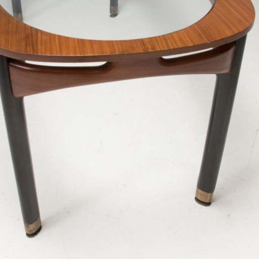 Vintage Tisch aus Palisanderholz und Glas, Italien 1950