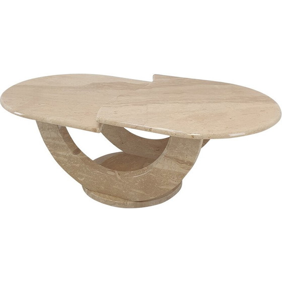 Image 1 of Italienischer Vintage-Couchtisch aus Travertin, 1980er Jahre