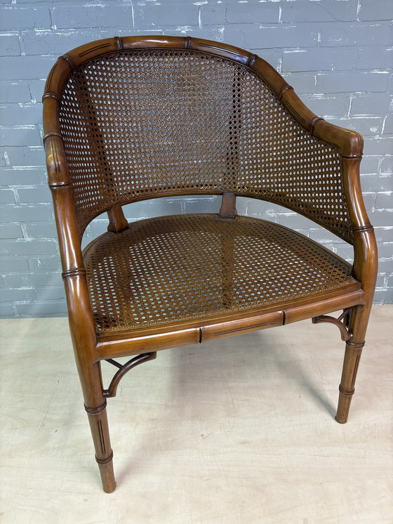 Image 1 of Faux Bamboo Armchair mit passendem Sitzkissen