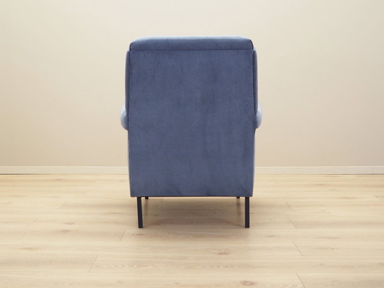 Image 1 of Blauer Sessel, Italienisches Design, 1970er Jahre, Produktion: Italien
