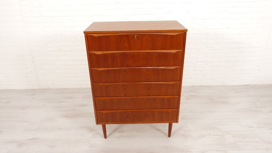 Image 1 of Vintage Dänische Kommode | Teak | 6 Schubladen | 106 Cm