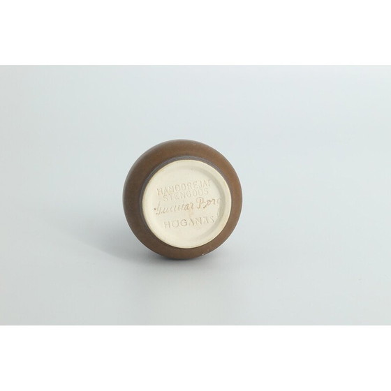 Image 1 of Satz von 4 Vasen aus braunem Steingut von Gunnar Borg für Höganäs Ceramics, Schweden 1960