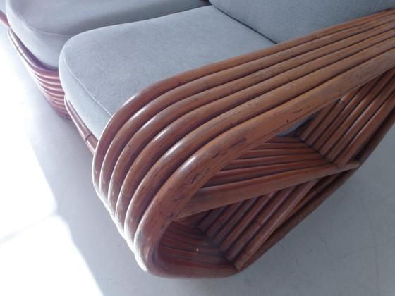 Image 1 of Paul Frankl Bambus Zweisitzer Sofa