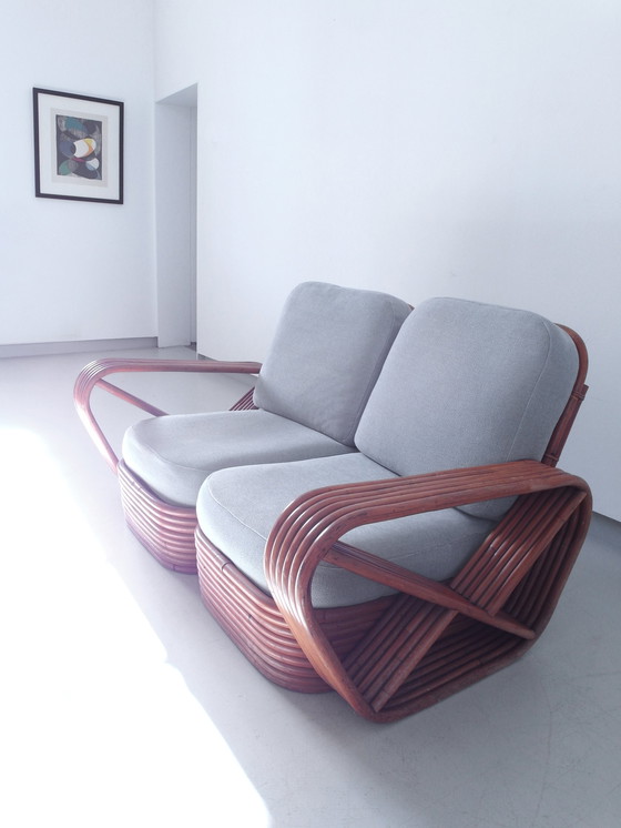 Image 1 of Paul Frankl Bambus Zweisitzer Sofa