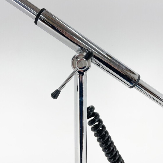 Image 1 of Verstellbare italienische Stehlampe aus Chrom und Marmor, 1960er Jahre