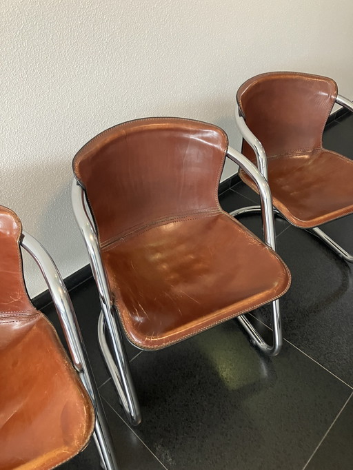 6x Metaform Esszimmerstuhl cognac