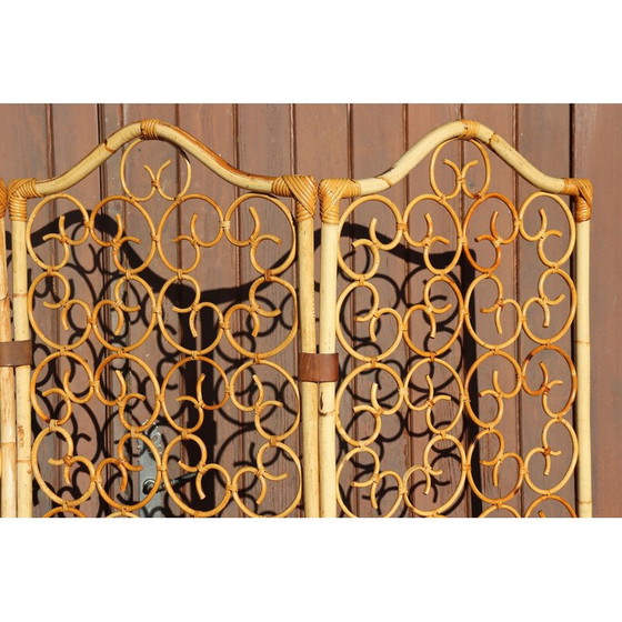 Image 1 of Vintage rattan screen, Italy 1960