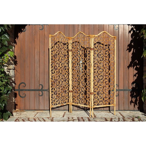 Image 1 of Vintage rattan screen, Italy 1960