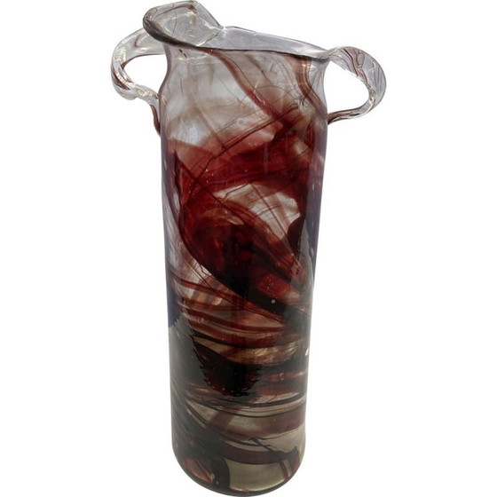 Image 1 of Rote Schneckenvase, Vintage, von Serge Mansau für Murano