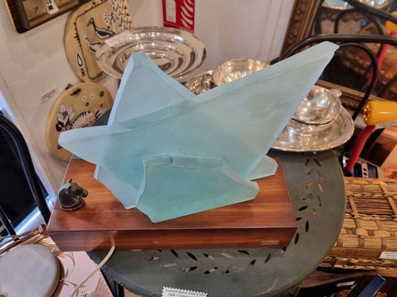 Image 1 of Lampe Aus Sandgestrahltem Glas Für Cardin