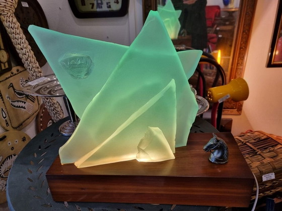 Image 1 of Lampe Aus Sandgestrahltem Glas Für Cardin