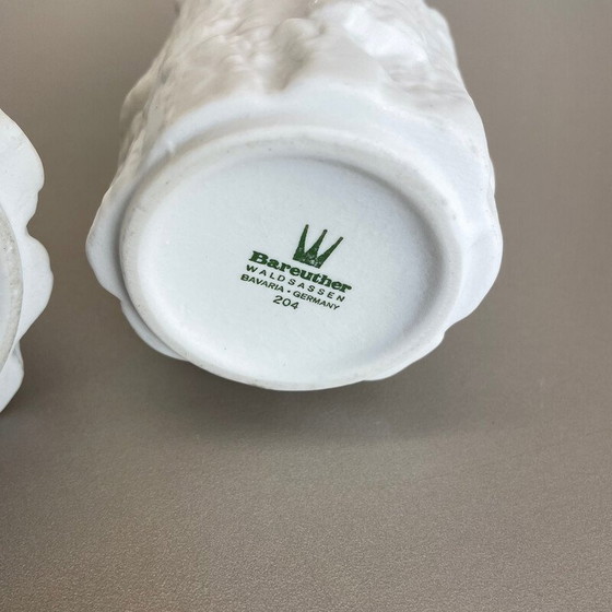 Image 1 of Paar Vasen aus Porzellan Op Art Brutalist von Bareuther, Deutschland 1970er Jahre