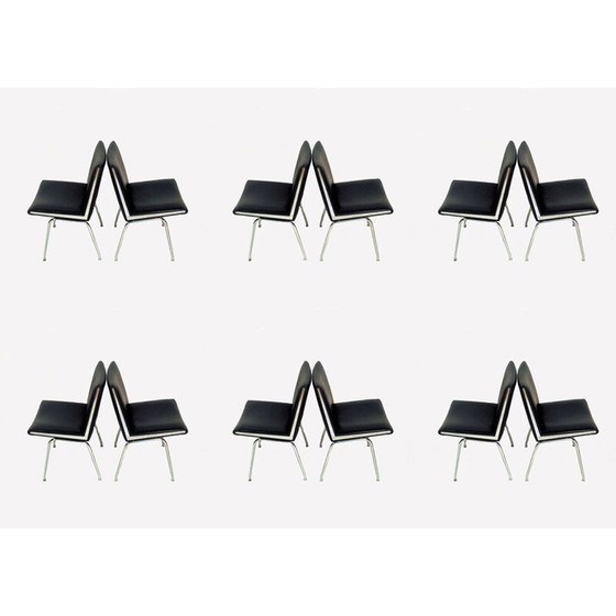 Image 1 of Satz von 12 Sesseln "Airport" von Hans J. Wegner von A.P. Stolen, 1960er Jahre