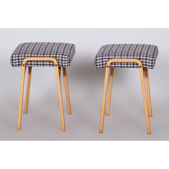 Image 1 of Paar Hocker aus Buchenholz von Ludvik Volak, Tschechische Republik 1950