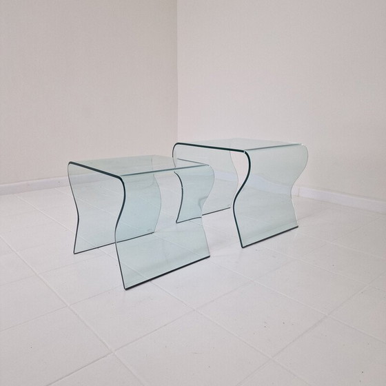 Image 1 of Vintage-Tisch "Tango" aus Glas von Fabio Di Bartolomei für Fiam Italia