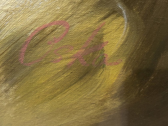 Image 1 of Schöne Original-Gemälde von Pretty Lady mit Hut