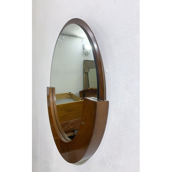 Image 1 of Mid Century Spiegel aus Holz und Glas, Italien