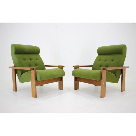 Image 1 of Paar Vintage-Sessel aus Buchenholz, Tschechoslowakei 1970er Jahre